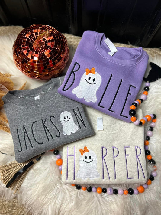 Toddler Ghost Embroidered Sweatshirt