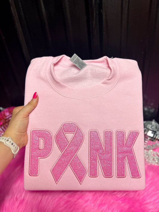 Pink Ribbon Glitter Sweatshirt